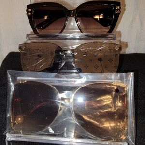 Designer-Inspired Brown Gradient Women’s Sunglasses - Luxury Look -3 set  bundle